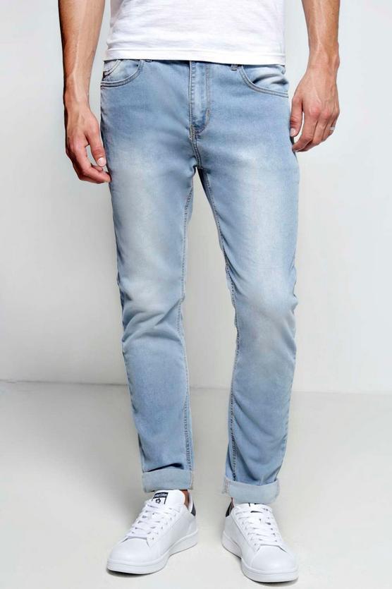 Stone Washed Stretch Skinny Fit Jeans